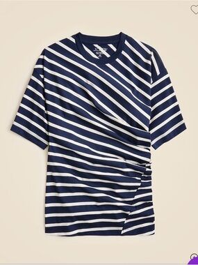 J.Crew Navy and White Striped Tee